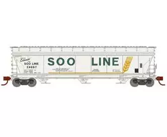 Athearn 12950 N Scale ACF 4600 3 Bay Covered Hopper SOO Line 74057 1 Athearn 12950 N Scale ACF 4600 3 Bay Covered Hopper SOO Line 74057