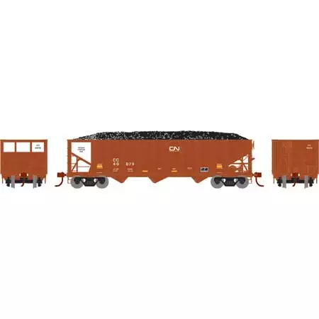 Athearn 15166 HO Scale 40' 3 Bay Ribbed Hopper With Load Canadian National CC 40079 2 Athearn 15166 HO Scale 40' 3 Bay Ribbed Hopper With Load Canadian National CC 40079 - Image 2