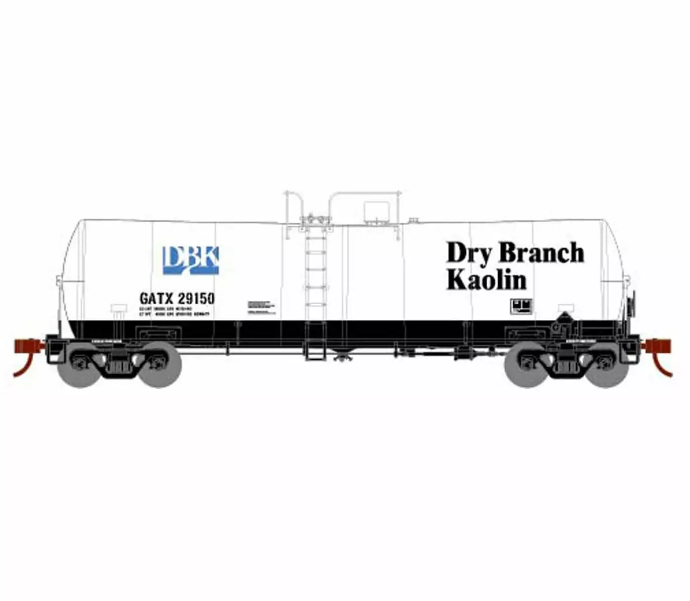 Athearn 16351 HO Scale 16k Clay Slurry Tank Car Dry Branch Kaolin GATX 29150 1 Athearn 16351 HO Scale 16k Clay Slurry Tank Car Dry Branch Kaolin GATX 29150