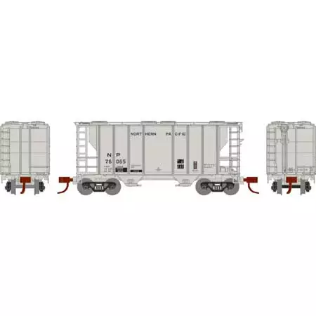 Athearn 17061 N Scale PS-2 2600 Covered Hopper "1977 Re-weigh" Northern Pacific NP 76065 2 Athearn 17061 N Scale PS-2 2600 Covered Hopper "1977 Re-weigh" Northern Pacific NP 76065 - Image 2