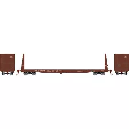 Athearn 17075 HO Scale 60' Bulkhead Flatcar Milwaukee Road MILW 67242 2 Athearn 17075 HO Scale 60' Bulkhead Flatcar Milwaukee Road MILW 67242 - Image 2