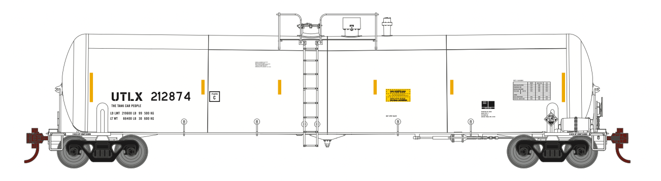 Athearn 18028 N Scale 30,000 Gallon Ethanol Tank Car White UTLX 212869 1 Athearn 18028 N Scale 30,000 Gallon Ethanol Tank Car White UTLX 212869