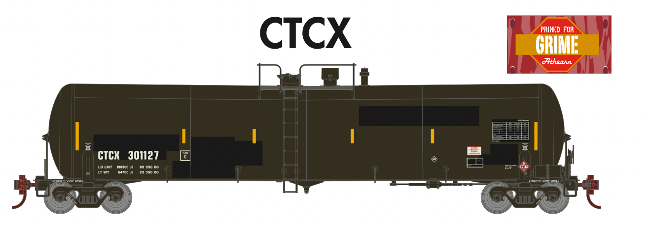 Athearn 18039 N Scale 30,000 Gallon Ethanol Tank Car CTCX 3 Pack #3 (Primed For Grime) 1 Athearn 18039 N Scale 30,000 Gallon Ethanol Tank Car CTCX 3 Pack #3 (Primed For Grime)