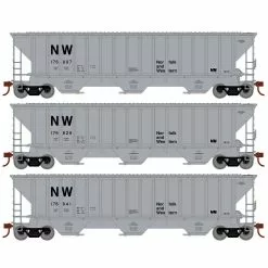 Athearn 18792 HO Scale PS 4740 Covered Hopper Norfolk Western NW 3 Pack