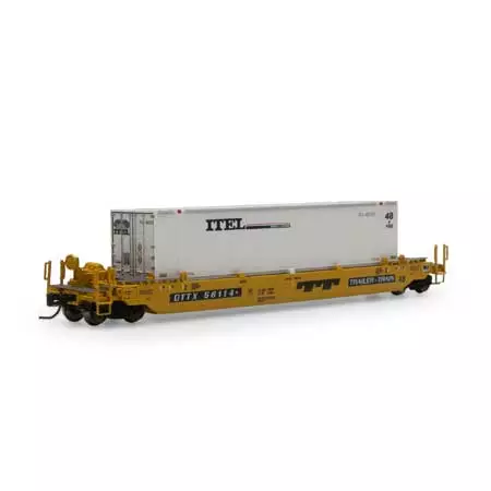 Athearn 3291 N Scale Husky Stack Well Car DTTX With ITEL 48' Container 1 Athearn 3291 N Scale Husky Stack Well Car DTTX With ITEL 48' Container