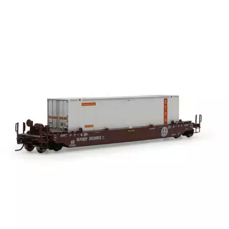 Athearn 3292 N Scale Husky Stack Well Car BNSF With XTRA 48' Container 1 Athearn 3292 N Scale Husky Stack Well Car BNSF With XTRA 48' Container
