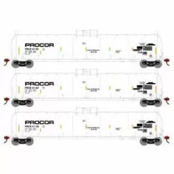 Athearn 3586 N Scale 33,900 Gallon Tank Car Procor "Early" PROX 3 Pack #2