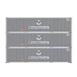 Athearn 63390 HO Scale 40' Smoooth Side Container United States Line USLU 3 Pack #2