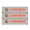 Athearn 63396 HO Scale 40' Smooth Side Container Mitsui OSK Lines MOLU 3 Pack #2