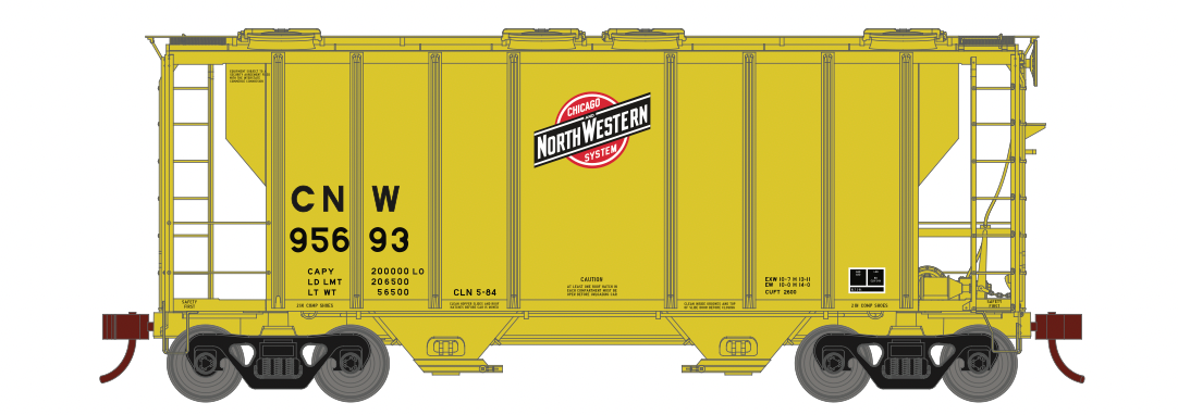 Athearn 63813 HO Scale PS-2 2600 Covered Hopper Chicago & NorthWestern CNW 95846 1 Athearn 63813 HO Scale PS-2 2600 Covered Hopper Chicago & NorthWestern CNW 95846