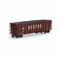 Athearn 7475 HO Scale Thrall High Side Gondola With Load Herzog "Brown" HZGX 7260