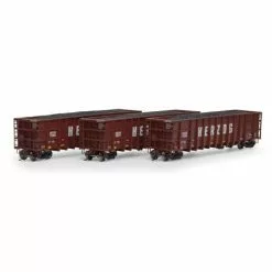 Athearn 7477 HO Scale Thrall High Side Gondola With Load Herzog "Brown" HZGX 3 Pack #2