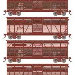 Athearn 75991 HO Scale 40' Stock Car Santa Fe ATSF 4 Pack