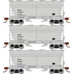 Athearn 81058 HO Scale ACF 2970 2 Bay Covered Hopper ACF Leasing ACFX 3 Pack