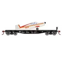 Athearn 96453 HO Scale 40' Flatcar With Plane Baltimore & Ohio B&O 7012