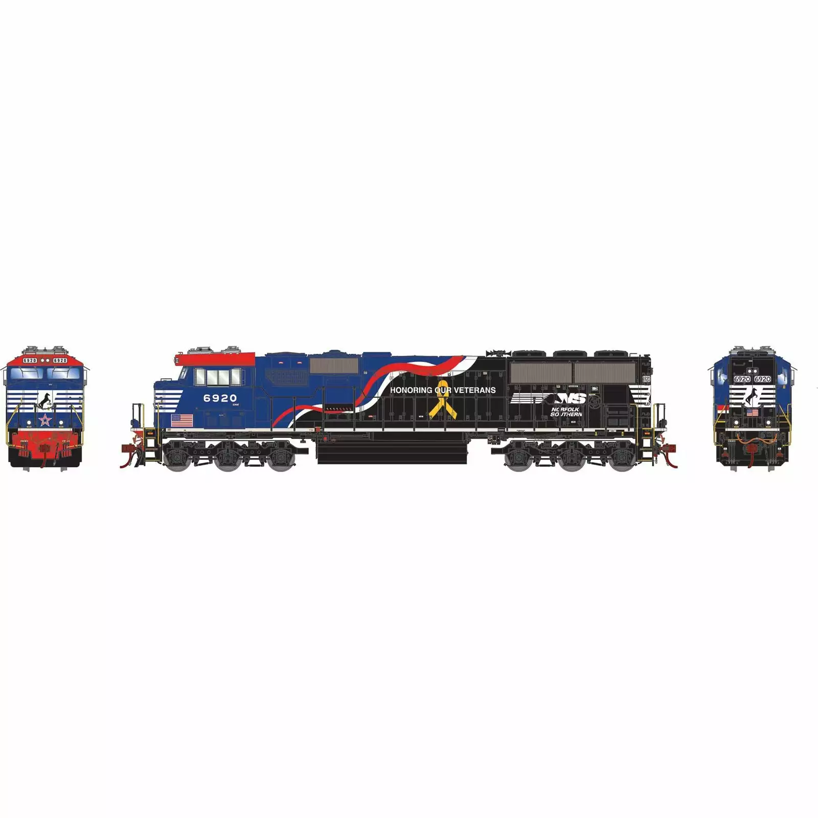 Athearn Genesis Athearn G65193 HO Scale SD60E Norfolk Southern "Veterans" NS 6920 DC 2 Athearn Genesis Athearn G65193 HO Scale SD60E Norfolk Southern "Veterans" NS 6920 DC - Image 2