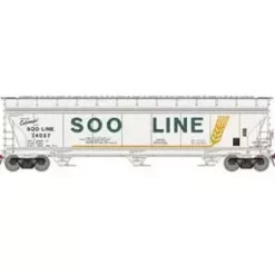 Athearn Genesis G15437 HO Scale ACF 4600 3 Bay Covered Hopper SOO Line 74057