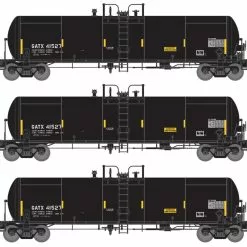 Athearn Genesis G40191 HO Scale GATC 20,000 Gal Tank Car Black GATX 3 Pack