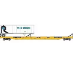 Athearn Genesis G69607 HO Scale F89-F Flatcar Trailer Train TTX 153958 With Rock Island Trailer