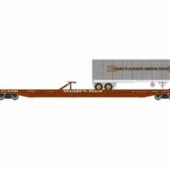 Athearn Genesis G69995 HO Scale F89-F Flatcar Brown Trailer Train XTTX 153655 With Digby Trailer
