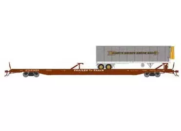 Athearn Genesis G69995 HO Scale F89-F Flatcar Brown Trailer Train XTTX 153655 With Digby Trailer 1 Athearn Genesis G69995 HO Scale F89-F Flatcar Brown Trailer Train XTTX 153655 With Digby Trailer