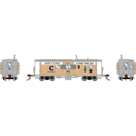 Athearn Genesis G78550 HO Scale ICC Caboose Chessie B&O C-3771 With Lights 2 Athearn Genesis G78550 HO Scale ICC Caboose Chessie B&O C-3771 With Lights - Image 2