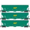 Athearn Genesis G97157 HO Scale Trinity 3 Bay Covered Hopper AG Processing AGP 3 Pack 1