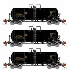 Athearn Genesis GN15328 N Scale 13,000 Gallon Acid Tank Car "Black" UTLX 3 Pack