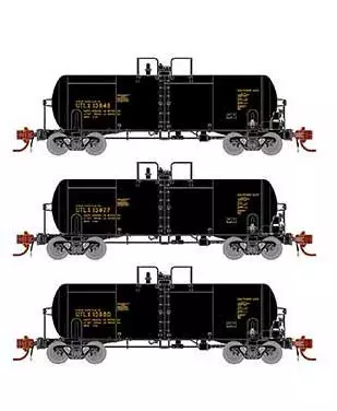 Athearn Genesis GN15328 N Scale 13,000 Gallon Acid Tank Car "Black" UTLX 3 Pack 1 Athearn Genesis GN15328 N Scale 13,000 Gallon Acid Tank Car "Black" UTLX 3 Pack