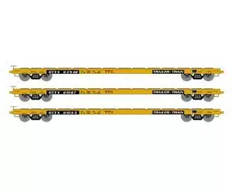 Athearn HO Scale 97065 60' Flatcar Trailer Train "Red Logo" OTTX 3 Pack 1 Athearn HO Scale 97065 60' Flatcar Trailer Train "Red Logo" OTTX 3 Pack