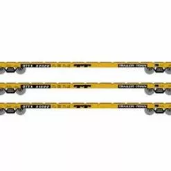 Athearn HO Scale 97068 60' Flatcar Trailer Train "Yellow" OTTX 3 Pack