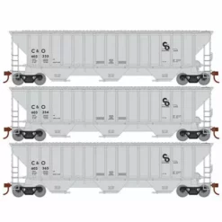 Athearn RTR 22269 HO Scale PS 4740 Covered Hopper Chesapeake & Ohio C&O 3-Pack