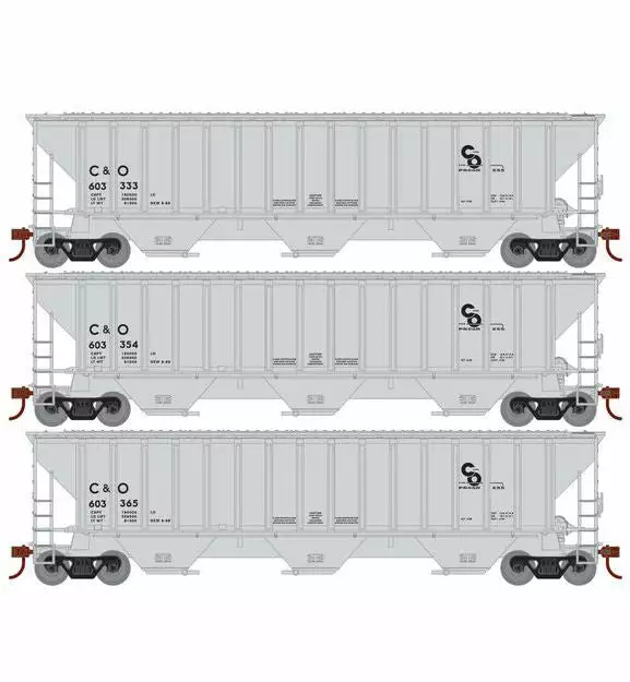Athearn RTR 22269 HO Scale PS 4740 Covered Hopper Chesapeake & Ohio C&O 3-Pack 1 Athearn RTR 22269 HO Scale PS 4740 Covered Hopper Chesapeake & Ohio C&O 3-Pack