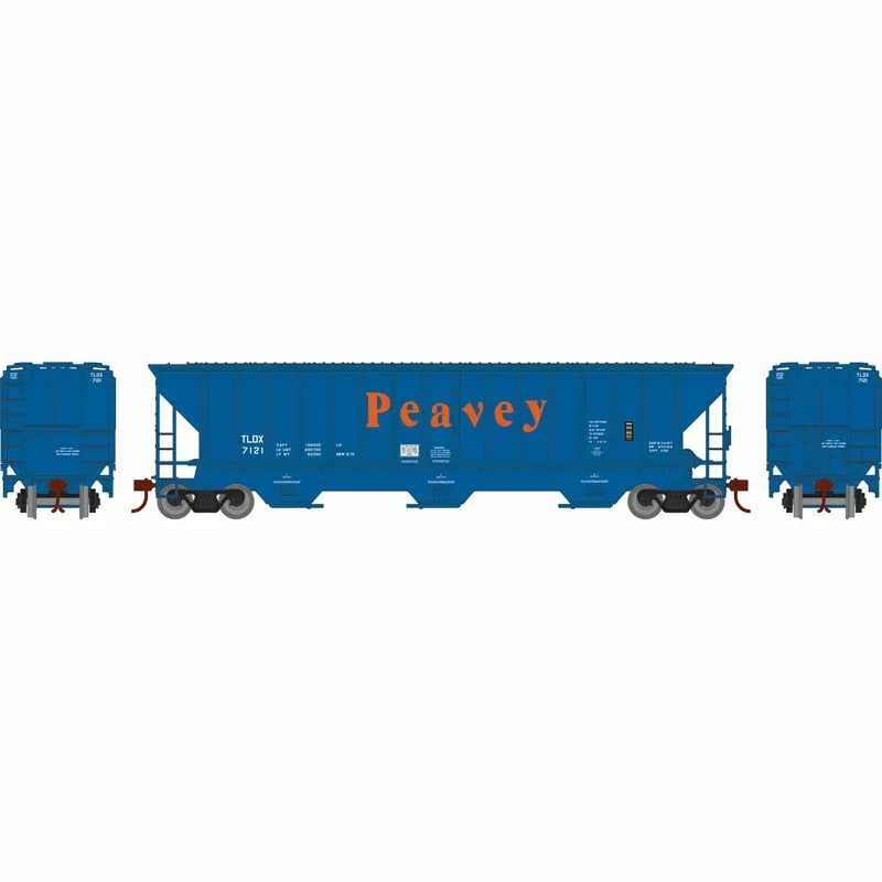 Athearn RTR 22273 HO Scale PS 4740 Covered Hopper Peavey TLDX 7121 2 Athearn RTR 22273 HO Scale PS 4740 Covered Hopper Peavey TLDX 7121 - Image 2