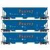 Athearn RTR 22275 HO Scale PS 4740 Covered Hopper Peavey TLDX 3-Pack