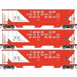 Athearn RTR 22278 HO Scale PS 4740 Covered Hopper Farmer's Co-op TCAX 3-Pack