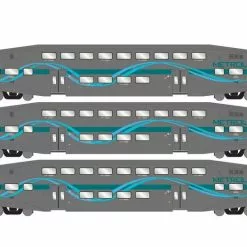 Athearn RTR 28580 N Scale Bombardier Coach Cars Metrolink Refurbished SCAX 3 Pack