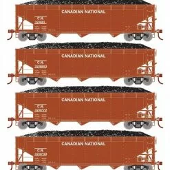 Athearn RTR 33085 HO Scale 40' Offset Coal Hopper W/Load Canadian National CN 4-Pack #2