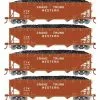 Athearn RTR 33087 HO Scale 40' Offset Coal Hopper W/Load Grand Trunk Western GTW 4-Pack #1