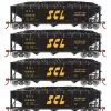 Athearn RTR 33091 HO Scale 40' Offset Coal Hopper W/Load Seaboard Coast Line SCL 4-Pack #2
