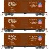 Athearn RTR 67962 HO Scale 40' Modernized Boxcar Union Pacific UP 3 Pack