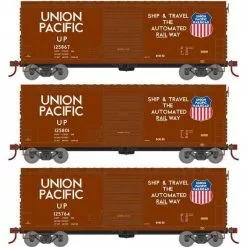 Athearn RTR 67962 HO Scale 40' Modernized Boxcar Union Pacific UP 3 Pack