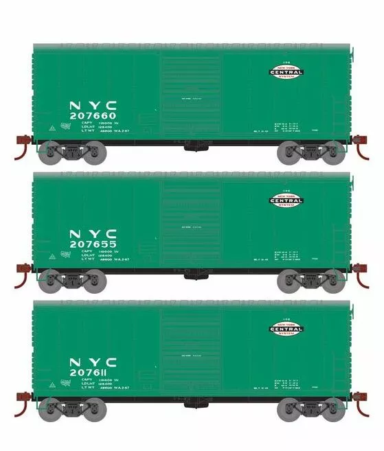 Athearn RTR 69438 HO Scale 40' Modernized Boxcar New York Central NYC 3 Pack 1 Athearn RTR 69438 HO Scale 40' Modernized Boxcar New York Central NYC 3 Pack