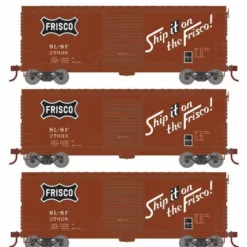 Athearn RTR 69447 HO Scale 40' Modernized Boxcar Frisco SLSF 3 Pack