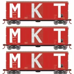 Athearn RTR 69450 HO Scale 40' Modernized Boxcar Missouri Kansas Texas MKT 3 Pack