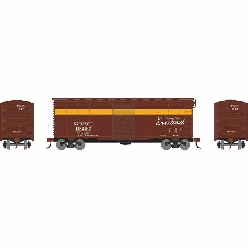 Athearn RTR 75342 HO Scale 40' Single Door Boxcar NC&STL 19297 2 Athearn RTR 75342 HO Scale 40' Single Door Boxcar NC&STL 19297 - Image 2