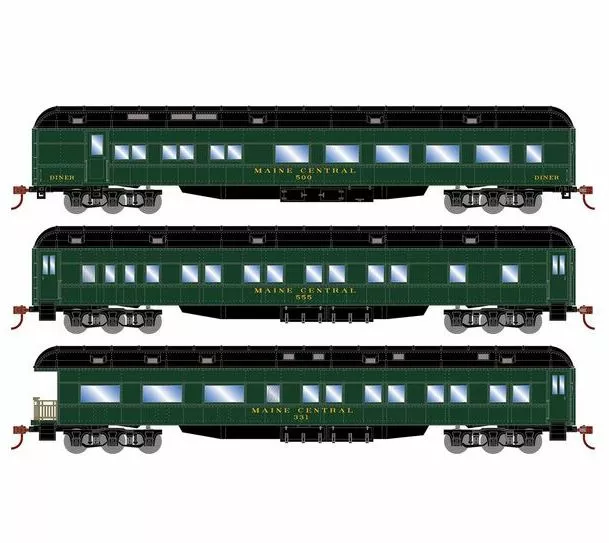 Athearn RTR 88234 HO Scale Heavyweight Passenger 3 Car Set Maine Central MEC 1 Athearn RTR 88234 HO Scale Heavyweight Passenger 3 Car Set Maine Central MEC